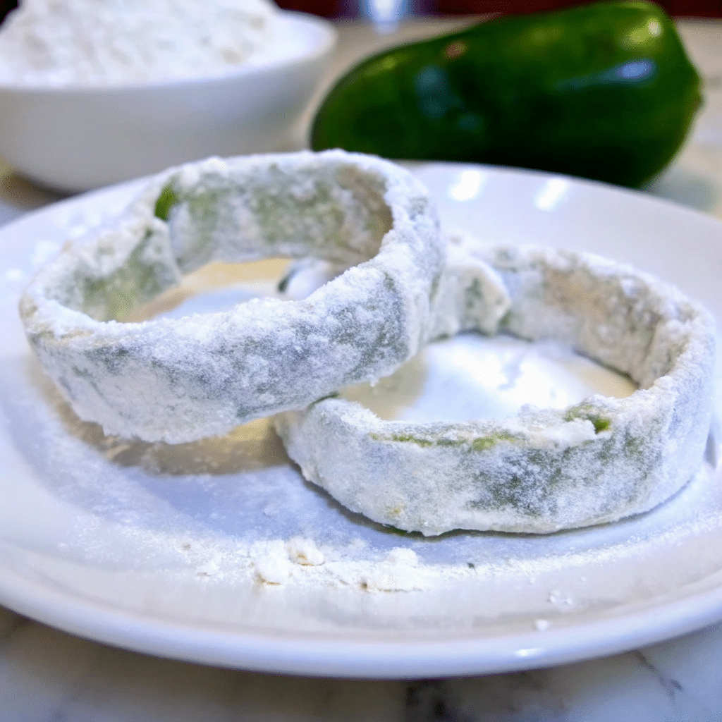 Green Pepper Fries: Crispy, Colorful & Completely Irresistible green pepper fries Coating green pepper strips in breadcrumbs for fries