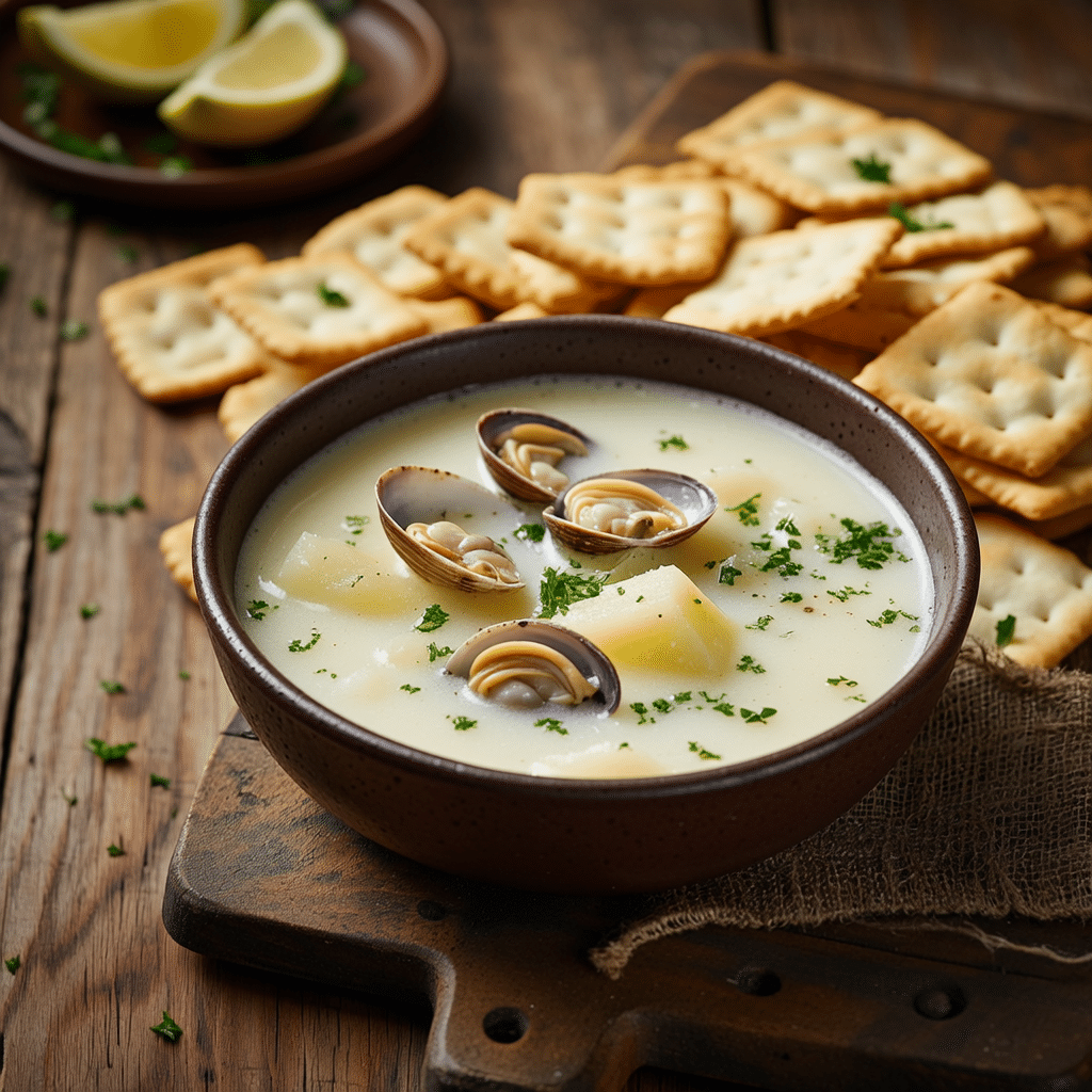New England Clam Chowder Recipe: A Classic Comfort in Every Bowl New England Clam Chowder Recipe New England Clam Chowder Recipe in bowl with parsley garnish