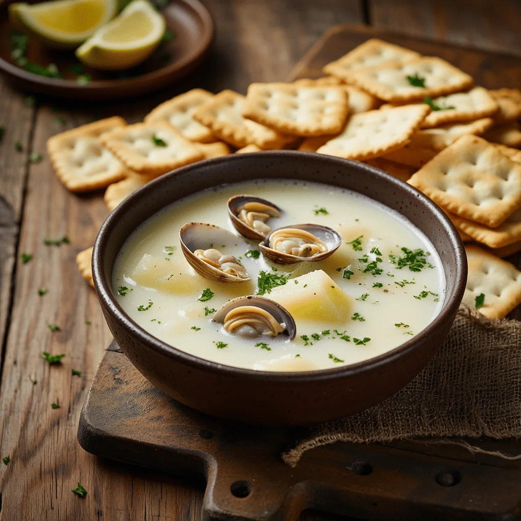 New England Clam Chowder Recipe: A Classic Comfort in Every Bowl New England Clam Chowder Recipe New England Clam Chowder Recipe in bowl with parsley garnish