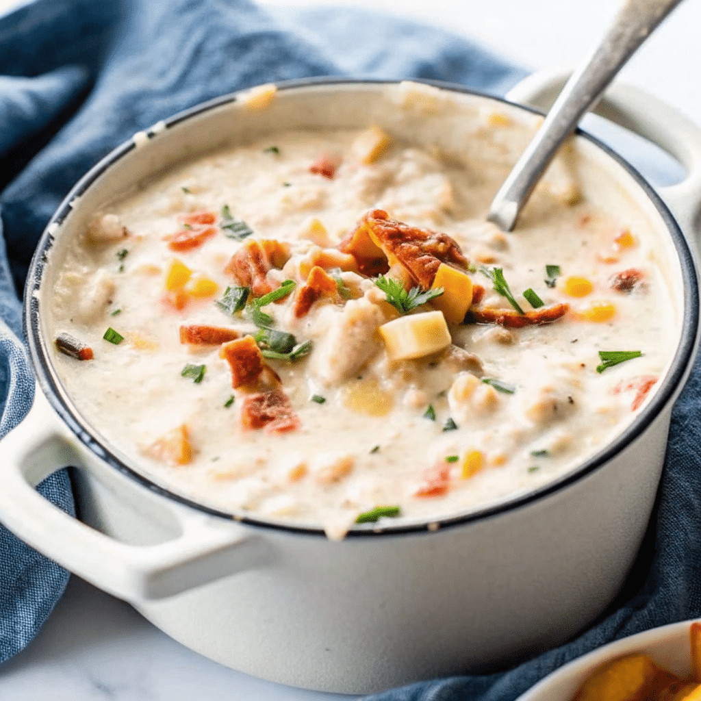 Shrimp and Clam Chowder, A Creamy Seafood Favorite Shrimp And Clam Chowder Shrimp and Clam Chowder in rustic bowl