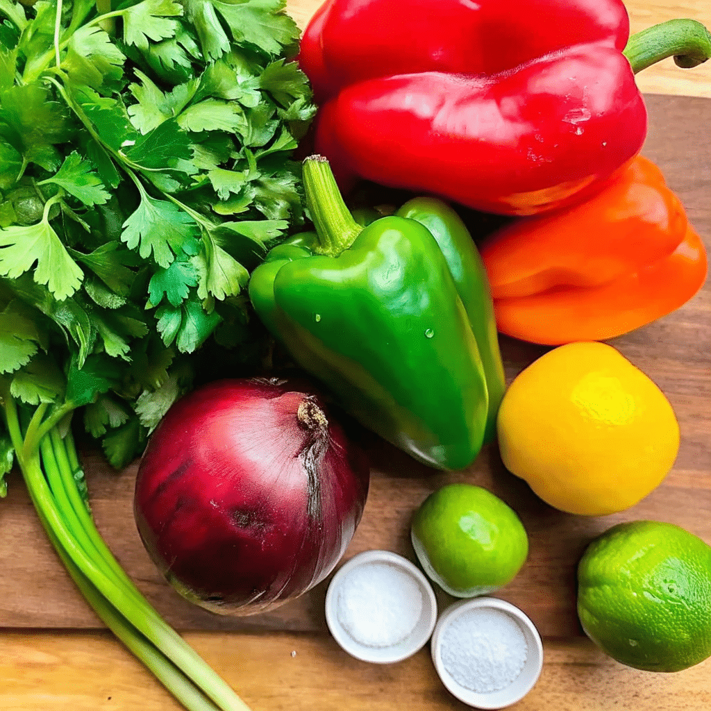 Tricolor Bell Pepper Salad Recipe: Fresh, Colorful, and Flavorful Tricolor Bell Pepper Salad Recipe Ingredients for a fresh tricolor bell pepper salad with vibrant peppers
