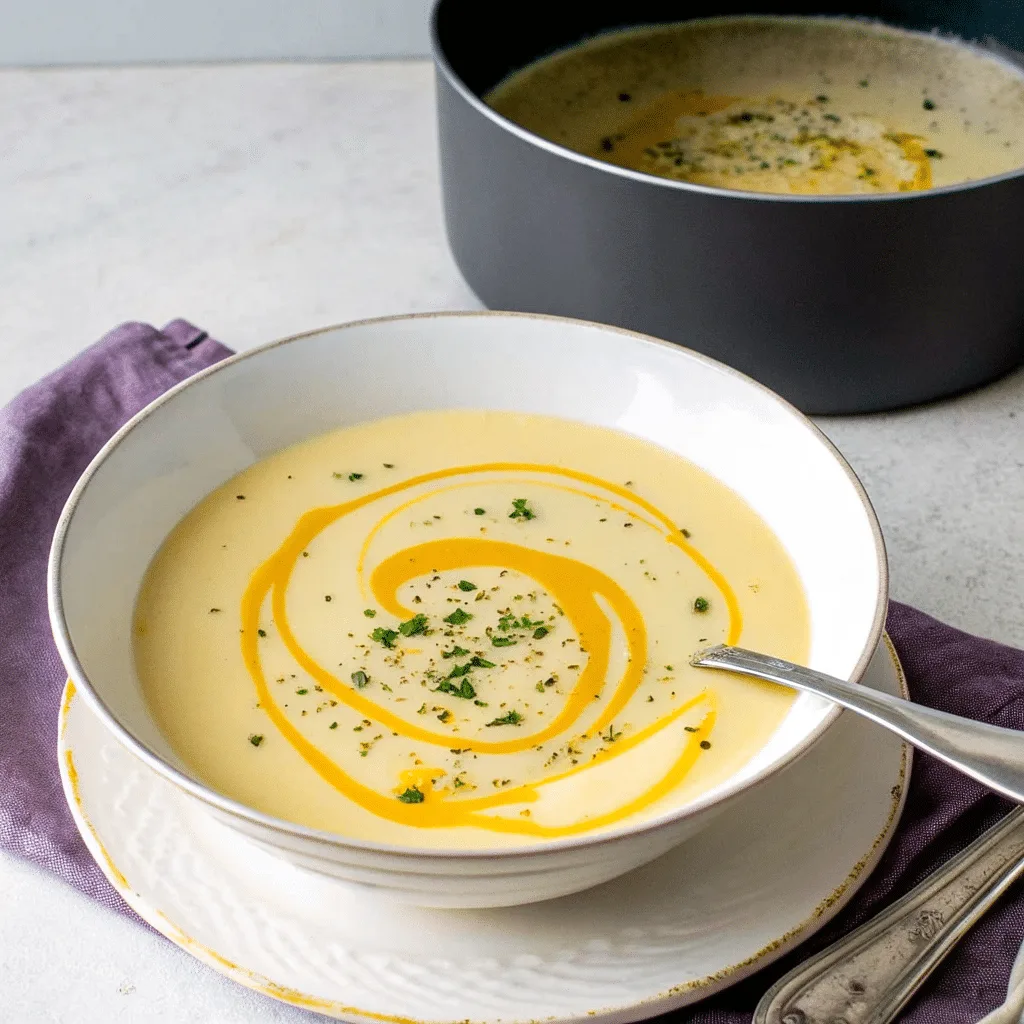 Creamy Potato Leek Soup garnished with chives