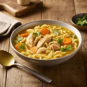 Ginger Garlic Chicken Noodle Soup bowl