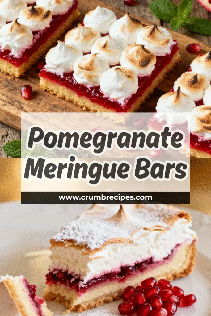 Pomegranate Meringue Bars: Your New Sweet Obsession! Pomegranate Meringue Bars Serving of Pomegranate Meringue Bars, showcasing layers and toppings.