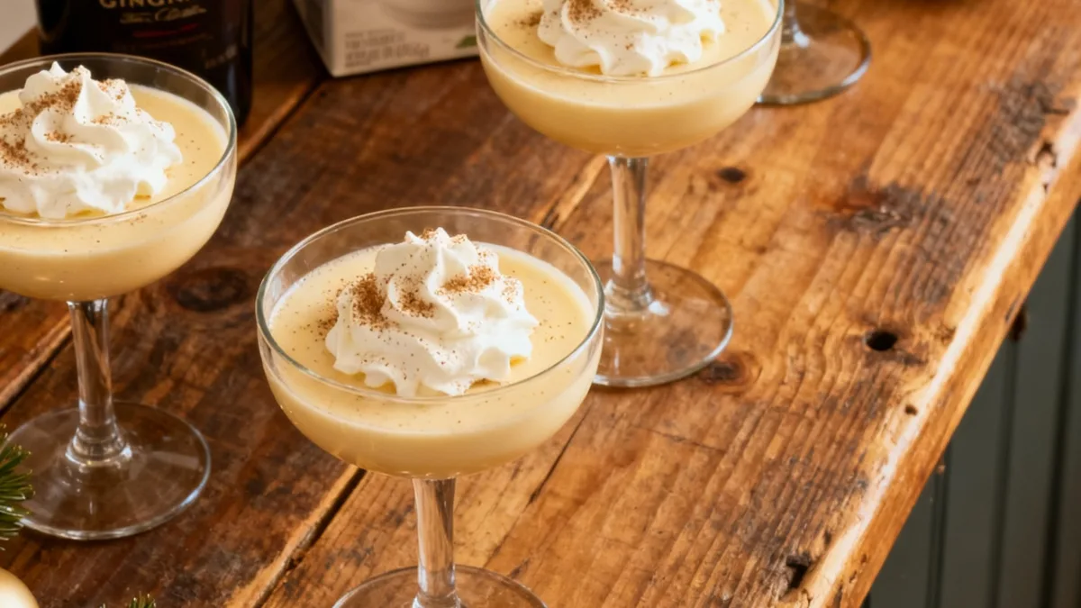 That Magical Mix: Eggnog Baileys Baileys Eggnog Creamy Baileys Eggnog cocktail garnished with cinnamon for the holidays.