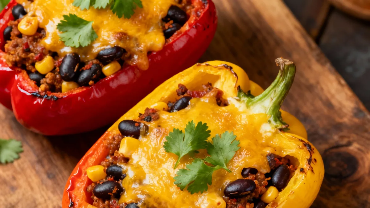 Black Bean Stuffed Peppers: Your New Weeknight Go-To! Black Bean Stuffed Peppers Vibrant black bean stuffed peppers with a cheesy filling and fresh cilantro topping.