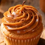 Irresistible Caramel Apple Cupcakes with cinnamon frosting and caramel drizzle