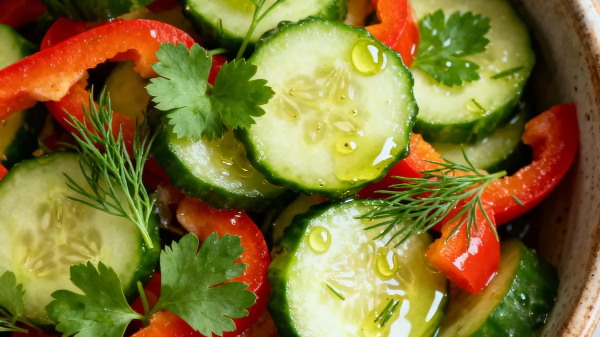 Cucumber and Bell Pepper Salad: Your New Go-To Summer Sidekick Cucumber and Bell Pepper Salad Refreshing Cucumber and Bell Pepper Salad
