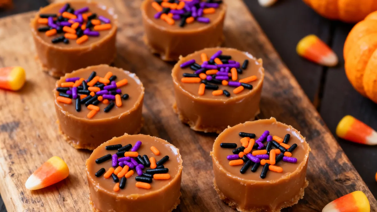 Spooky Halloween Caramel Bites: A Delightful Treat Halloween Caramel Bites Festive Halloween Caramel Bites with sprinkles and candy corn