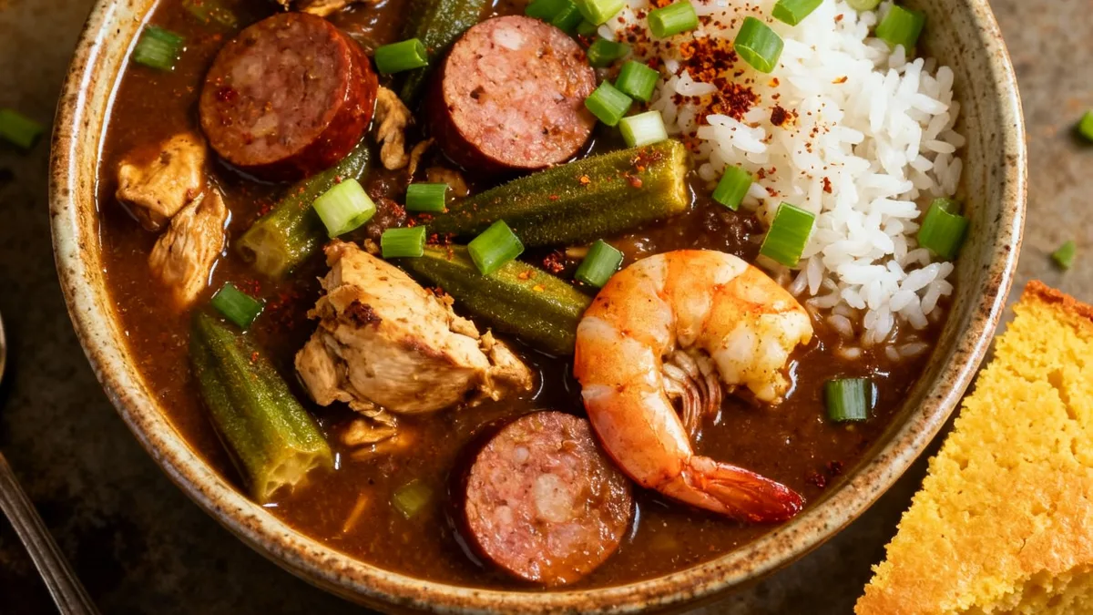 New Orleans Gumbo Recipe: Authentic, Rich & Flavorful New Orleans Gumbo Recipe Authentic New Orleans gumbo recipe with sausage, chicken, shrimp, and rice.
