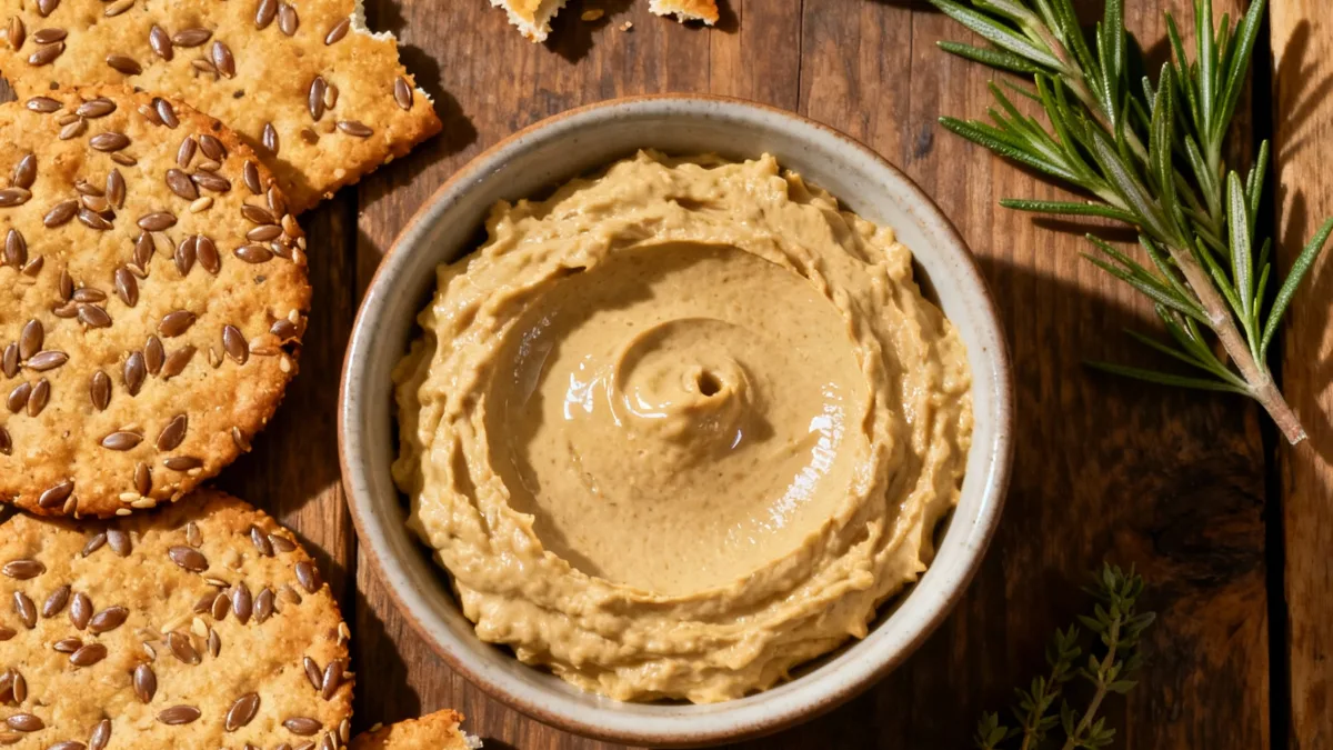 Flax Seed Crackers: Your New Obsession (Seriously!) Flax seed Crackers Wholesome flax seed crackers with hummus and herbs