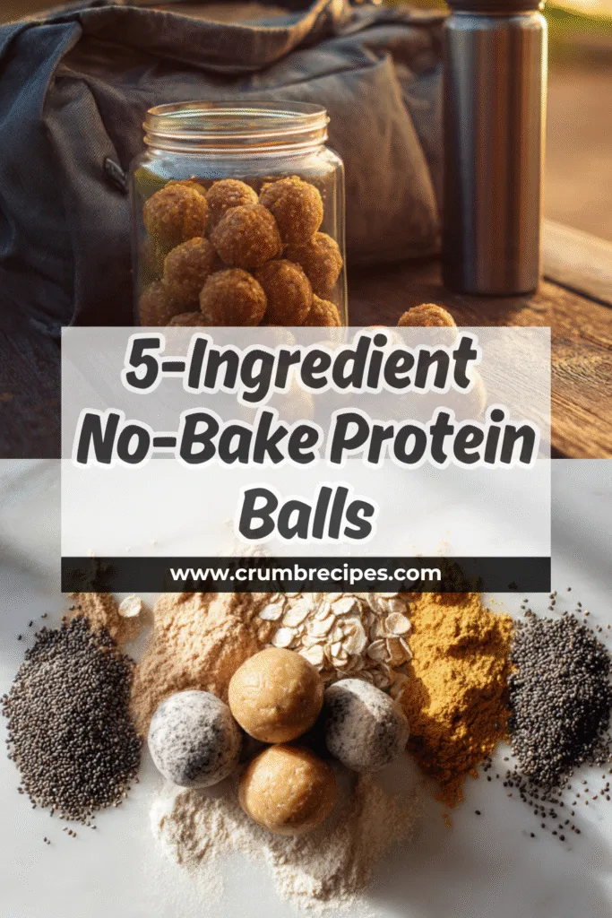 Five simple ingredients artfully arranged around a batch of no-bake, 5-ingredient protein balls for a quick, healthy snack