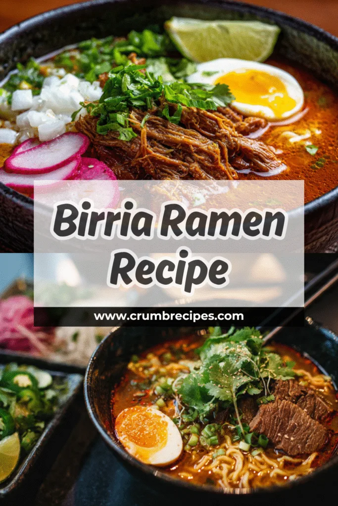 Delicious Birria Ramen bowl with rich broth and tender meat