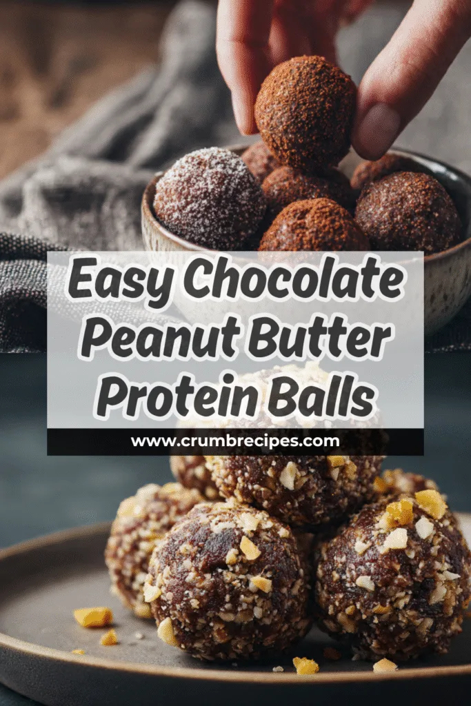 Delicious chocolate peanut butter protein balls recipe, easy no-bake snack for energy