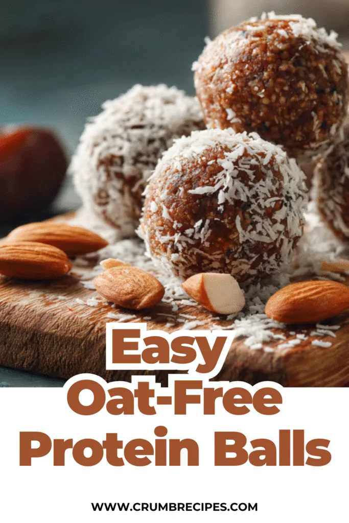 Protein Balls: Guilt-Free & Delicious Oat-Free Bites for Healthy Snacking! Oat-Free Protein Balls Easy Oat-Free Protein Balls with Dates arranged on a wooden board, showcasing healthy ingredients like dates and almonds.
