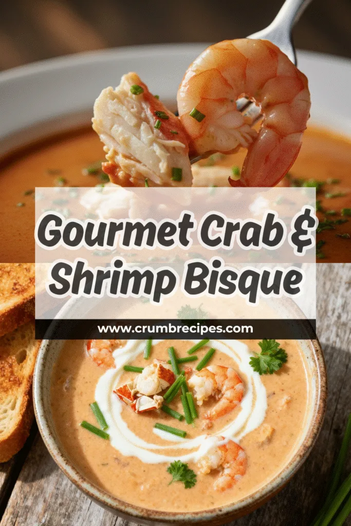 Crab and Shrimp Seafood Bisque that's rich, creamy, and bursting with flavor