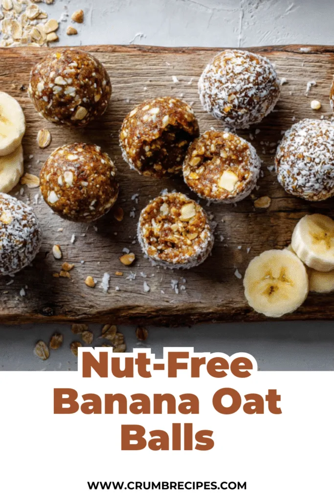 Close-up of hand taking a nut-free banana oat energy ball from a stack