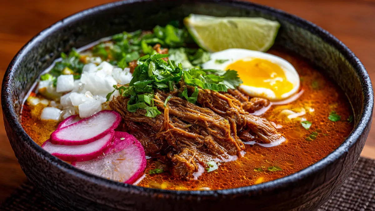 Delicious Birria Ramen bowl with rich broth and tender meat