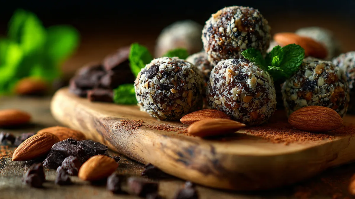 Cacao Nib Almond Protein Balls: Your New Go-To for Delicious, Healthy Energy Cacao Nib Almond Protein Balls Delicious Cacao Nib Almond Protein Balls arranged with cacao nibs and almonds, a healthy no-bake snack.
