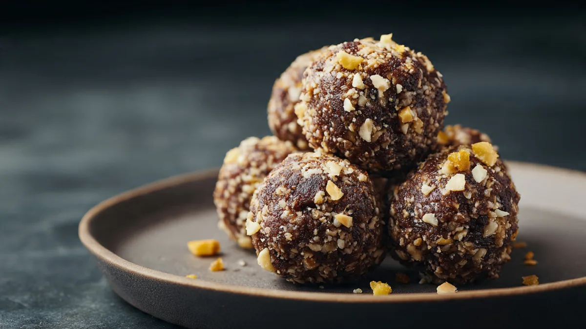 Delicious chocolate peanut butter protein balls recipe, easy no-bake snack for energy