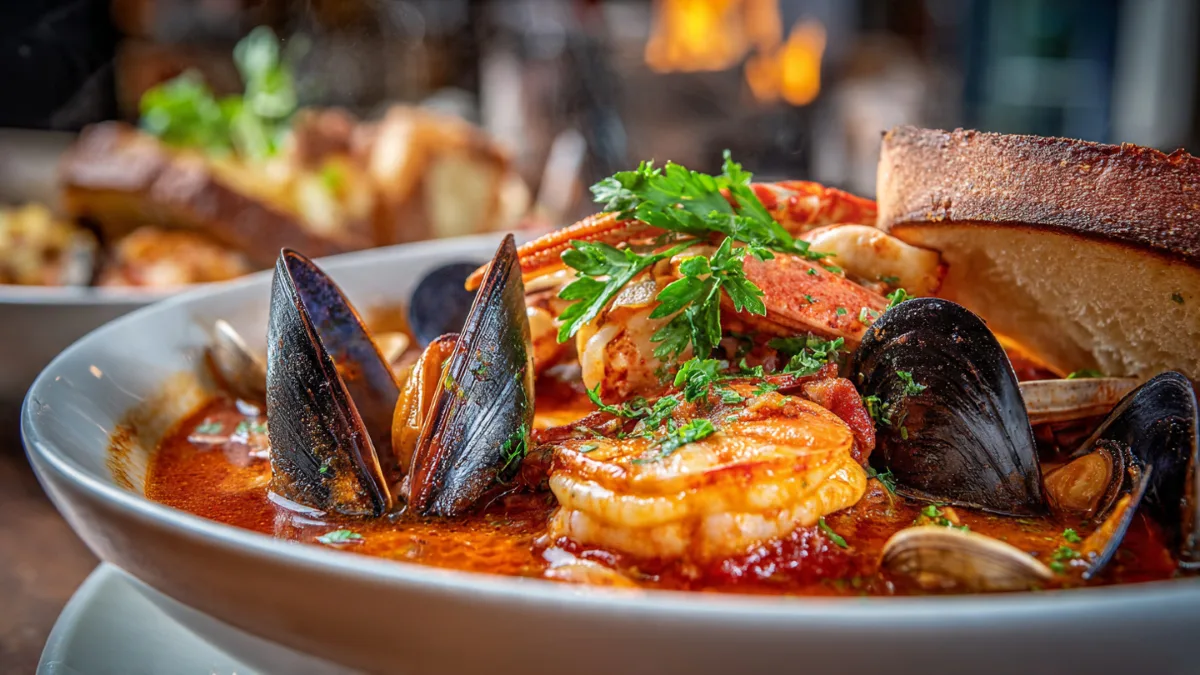 Classic San Francisco Cioppino: Your Ultimate Seafood Stew Comfort! Cioppino Classic San Francisco Cioppino seafood stew with crab, mussels, and sourdough bread