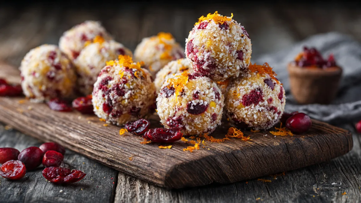 Cranberry Orange Protein Balls, healthy no-bake energy bites