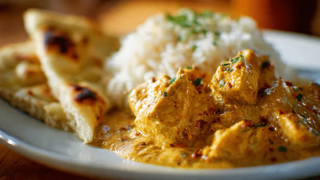 Creamy Chicken Korma: Your Ultimate Guide to a Rich and Delicious Indian Feast Chicken Korma Delicious serving of Creamy Chicken Korma with basmati rice and garlic naan