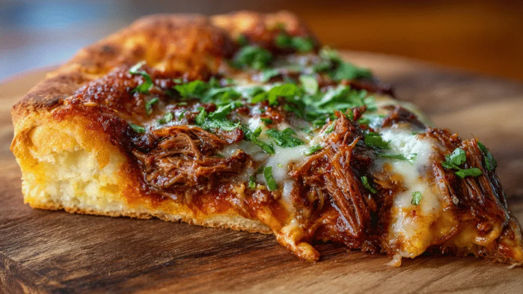 Birria Pizza: Your Ultimate Obsession for Unforgettable Flavor! Birria Pizza Birria Pizza served on a wooden board with consommé for dipping