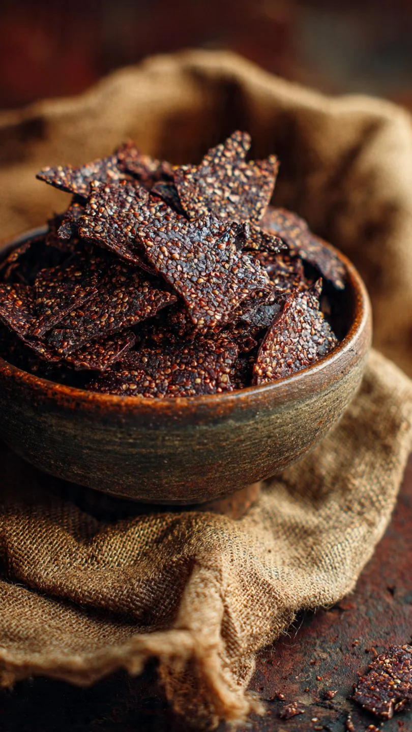 A bowl of quinoa chocolate crisps, a healthy and crunchy snack option