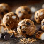 Delicious S'mores Energy Bites with Chocolate Chips and Marshmallows