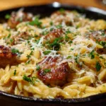 Creamy Garlic Parmesan Sausage Orzo