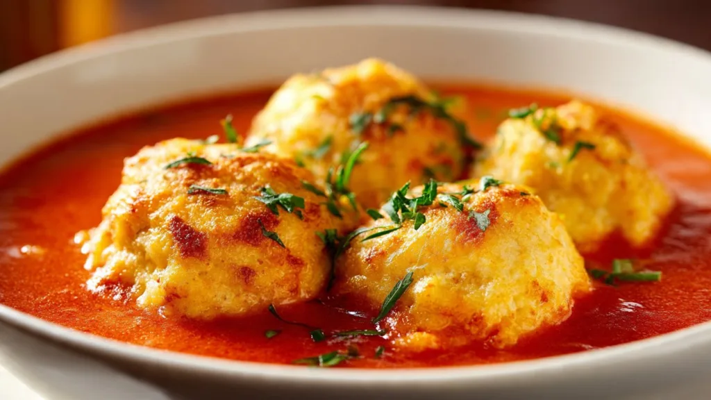 Wholesome Tomato Soup with Cheddar Bay Dumplings