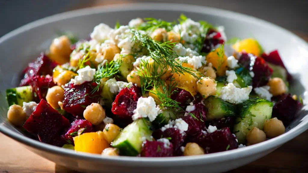 Chickpea Beet Feta Salad