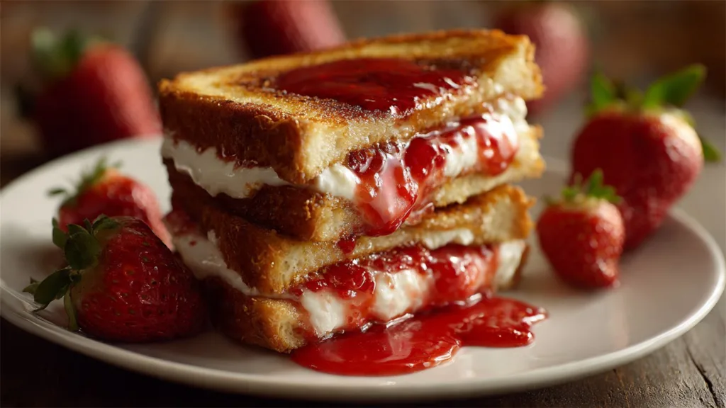 Fried Strawberry Cheesecake Sandwiches