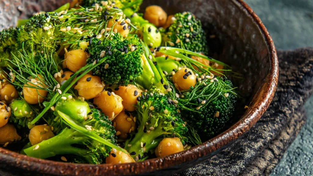 Garlic Broccoli Chickpea Stir-Fry