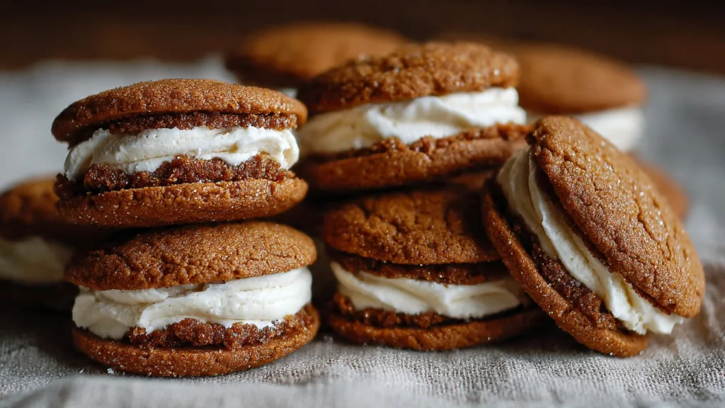 Gingerbread Cream Cheese Cookie Sandwiches Gingerbread Gingerbread Cream Cheese Cookie Sandwiches: Soft, Spiced, and Smiling Their Way Into Your Holiday Baking