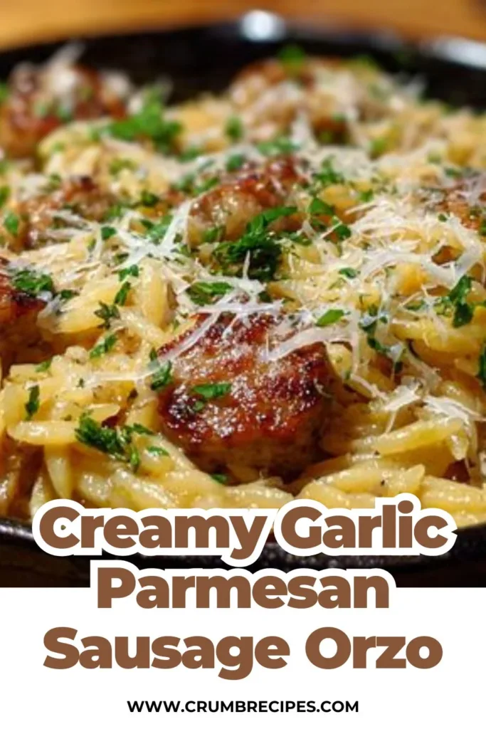Creamy Garlic Parmesan Sausage Orzo garlic parmesan sausage orzo Creamy Garlic Parmesan Sausage Orzo