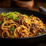 Easy Mongolian Ground Beef Noodles Recipe