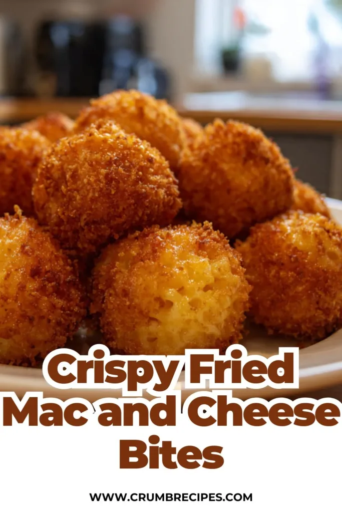Fried Mac and Cheese Bites mac and cheese Crispy Fried Mac and Cheese Bites on a plate garnished with herbs