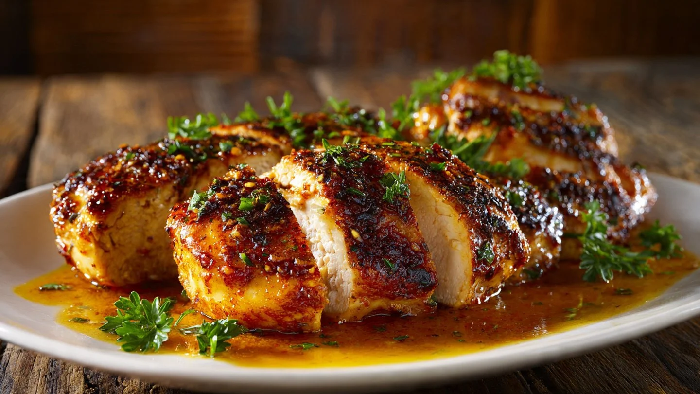 Hot Honey Chicken Cutlets Chicken Cutlets Crispy hot honey chicken cutlets served with a side of vegetables