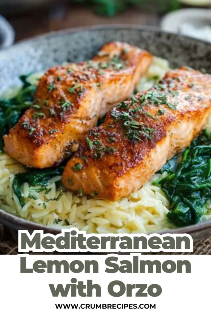 Mediterranean Salmon with Lemon Orzo