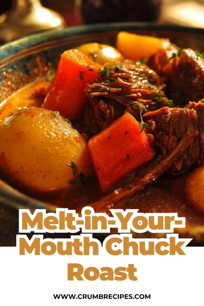 Melt-in-Your-Mouth Crock Pot Chuck Roast crock pot chuck roast Melt-in-your-mouth crock pot chuck roast served with vegetables