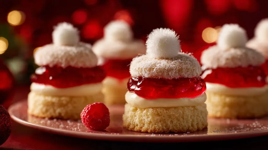Santa Hat Yogurt Cake Sliders - No-Bake Holiday Treat for Festive Celebrations