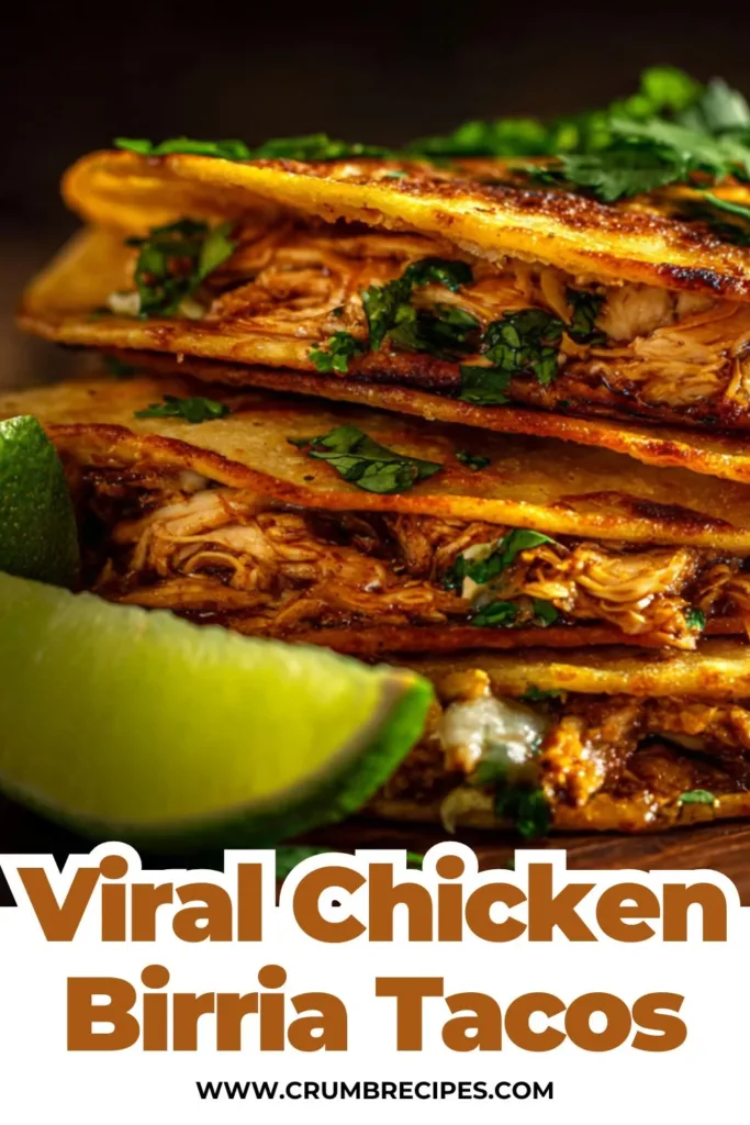 Viral Chicken Birria Tacos Recipe from Scratch Chicken Birria Tacos Delicious Chicken Birria Tacos served with onions and cilantro