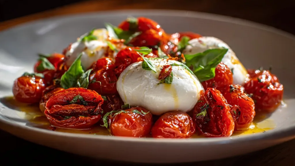 Roasted Tomatoes with Burrata Roasted Tomatoes Roasted Tomatoes with Burrata