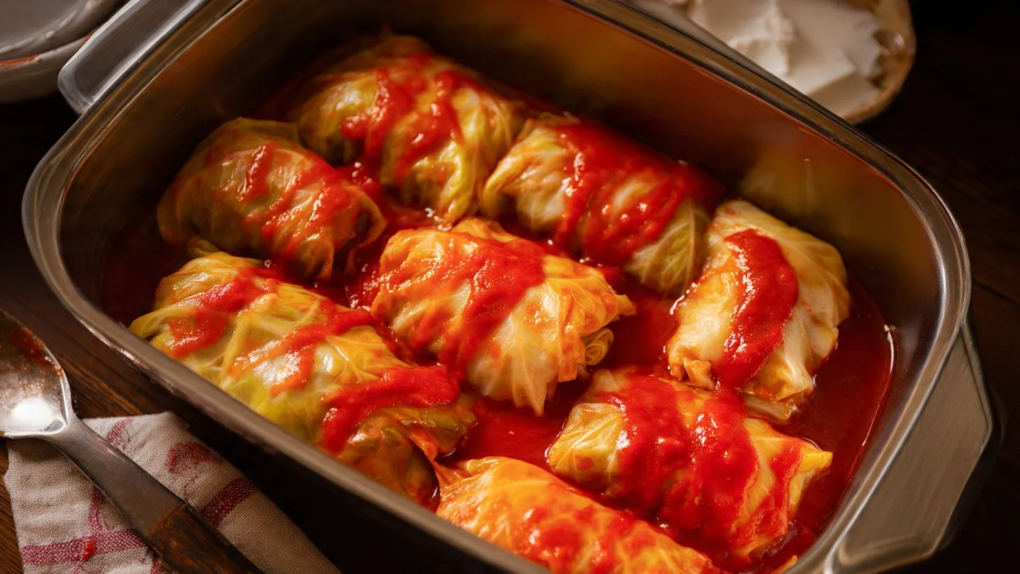 Grandma's Golumpki - Stuffed Polish Cabbage Golumpki Delicious Grandma's Golumpki - stuffed Polish cabbage rolls served warm.