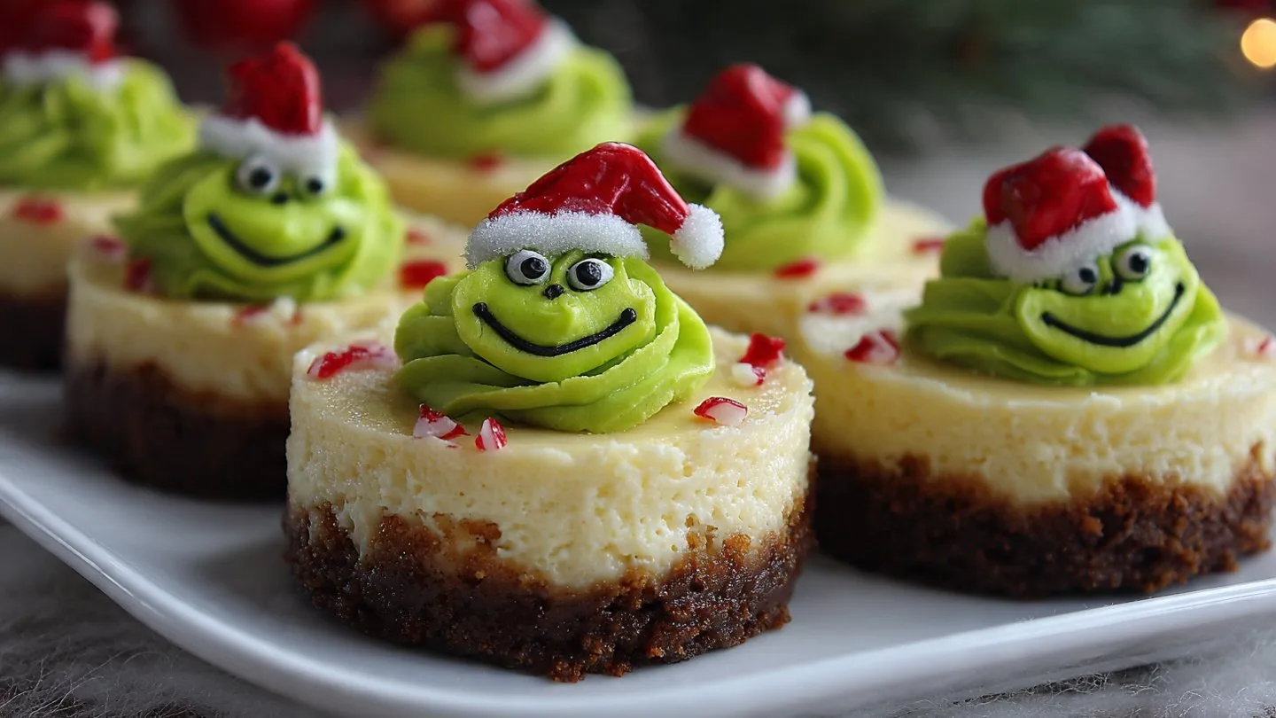 Grinch Mini Cheesecakes