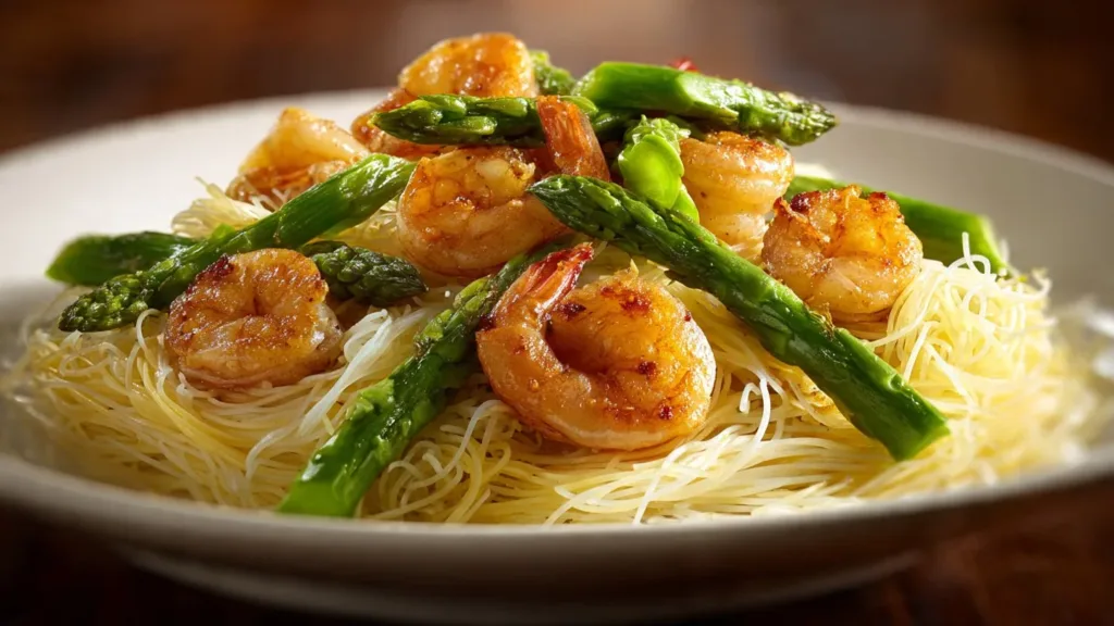 Asparagus Shrimp Angel Hair Pasta