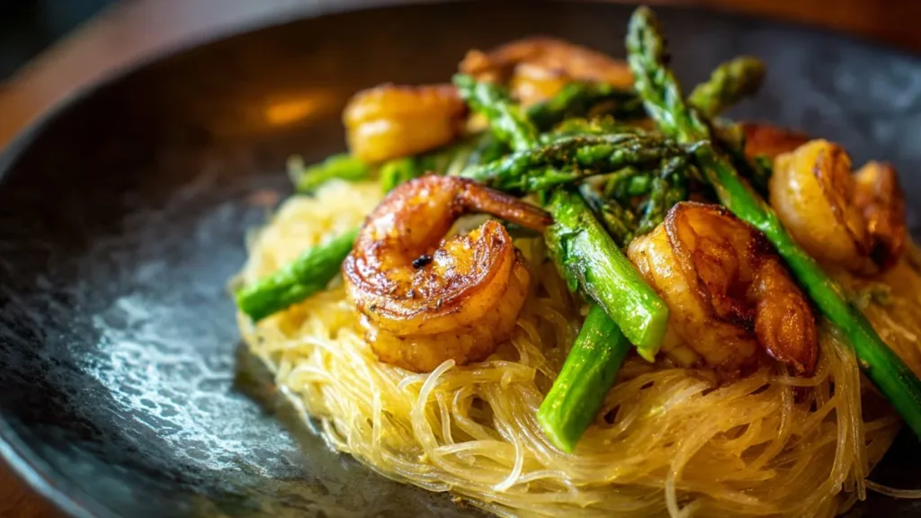 Asparagus Shrimp Angel Hair Pasta