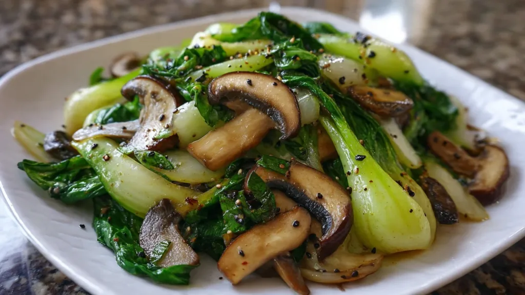 Bok Choy and Mushroom Stir Fry